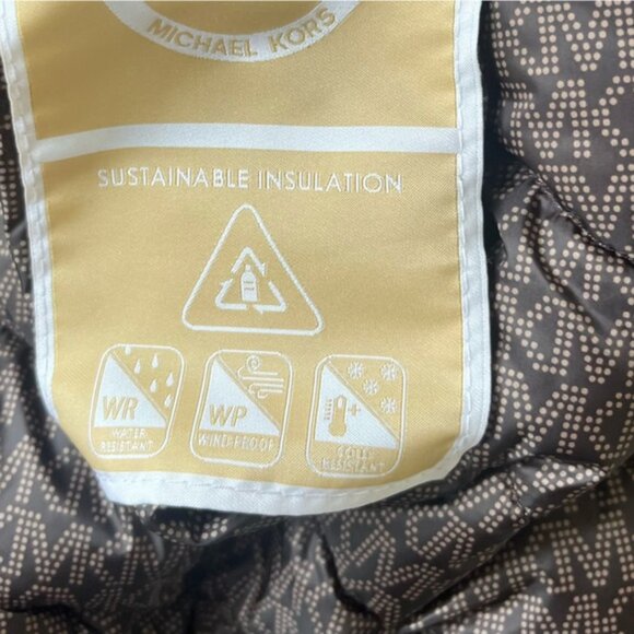 NWT Michael Kors Chevron Logo Print Quilted Nylon Reversible Jacket Size L - Picture 11 of 16
